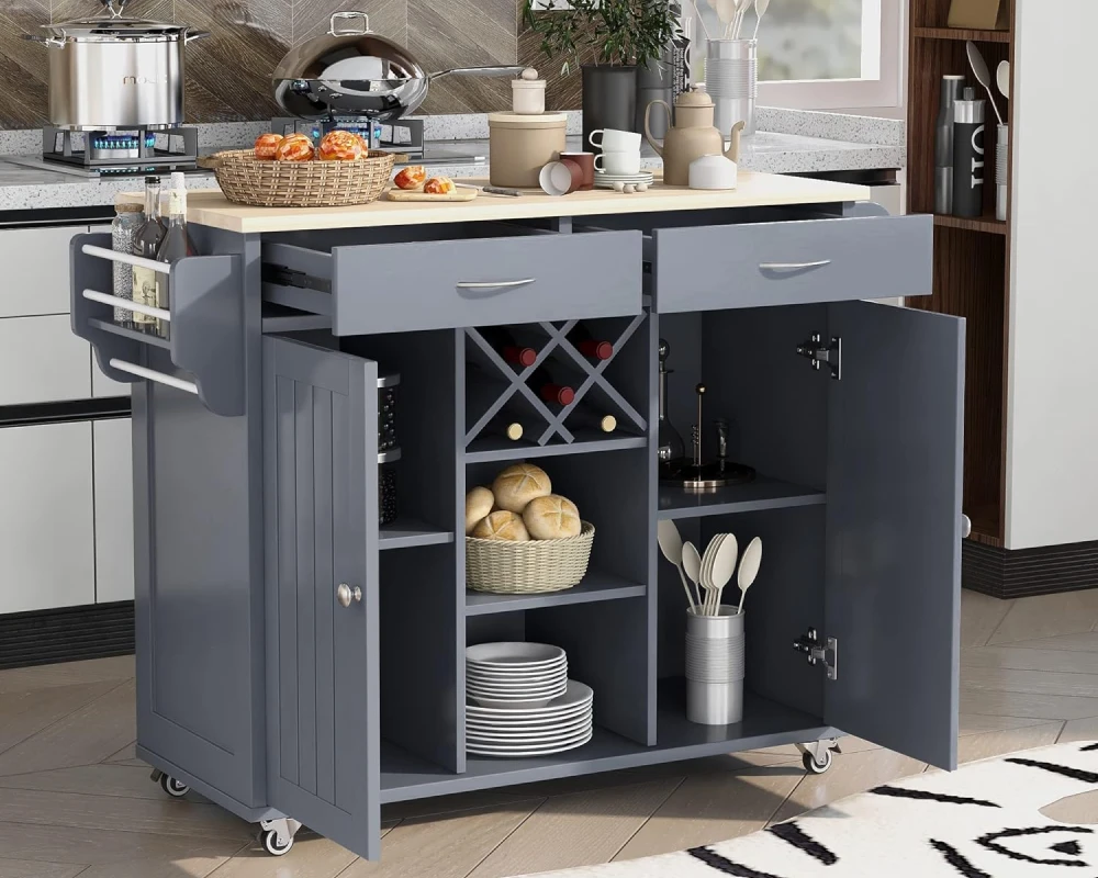 wooden kitchen carts